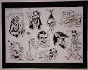 mike rollo malone vintage tattoo flash stoned 420 weed devil reaper 16x20 giclee