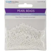 6 Pack Craft Medley Pearl Beads Value Pack-3mm White 850/Pkg BD409-A