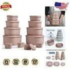 Colorful Pink 12-Pack Airtight Silicone Food Containers - Perfect for Meal Prep