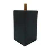 Adoored 53 x 53 x 100mm Black Square Pine Furniture Leg