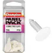 Champion Panel Pack Christmas Tree Clips PP33, White