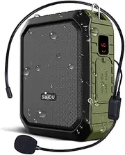 Voice Amplifier with Microphone Headset Clip Amp Portable Bluetooth Speaker Waterproof IPX5 for Outdoors Activities, Teaching, Meetings, Training M800 (Wired Mic_Green)
