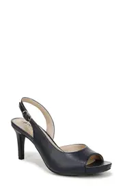 LifeStride Teller Slingback Peep Toe Pump - Wide Width Available in Navy at Nordstrom, Size 5