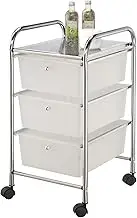 Arte Metal Import 32560 Bathroom Trolley Shelving Unit with 3 Drawers, 32 x 37 x 24 cm, Transparent