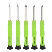 5pcs SL2.0 Mini Slotted Screwdriver 3mm Shank Flat Head, Yellow Green