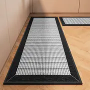 Kitchen Rugs and Mats Non Skid Washable Absorbent Kitchen Runner Rugs Sets of 2 Comfort Weave Kitchen Floor Mats for in Front of Sink Kitchen Hallway Laundry Room, Black