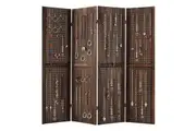 Giantex 4-Panel Room Divider 156 x 152cm Wood Screen Privacy Folding Display Stand Brown