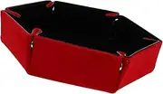 FOYTOKI Foldable Storage Case Dice Storage Desktop Tray Collapsible Sundries Box Storage Organizer Dice Tray Pu Leather