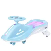 Wiggle Car Ride-on Toy w/ Flashing seat w/ music for Toddlers & Kids Light Blue