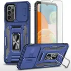 Samsung Galaxy A23 5G/4G Case w Tempered Glass Screen Protector - Navy Blue