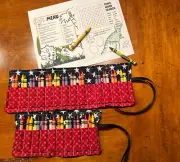 Hand Made Patriotic Back to School Crayon Roll- 2 Sizes Offered