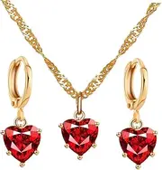 [Yardenfun] 1 Set Elegant Heart Shape Jewelry Set Zirconia Pendant Necklace Earrings for Women Birthdays Year Christmas Special Occasions
