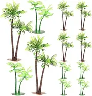 PENIKOKO 12pcs Miniature Coconuts Tree Model for Cake Decoration Simulation for Birthday Parties and Wedding Scenes Scenery Layout for DIY Landscaping