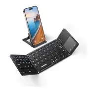 Foldable Bluetooth Keyboard with Touchpad - Portable Wireless BT x 1 Black
