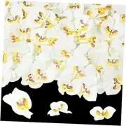 80 Pcs Orchids Artificial Flowers Silk Phalaenopsis Flower Heads Fake White