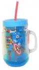 Marvel Captain America 18 oz Double Wall Insulated Mason Jar Tumbler with Straw