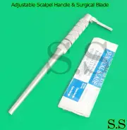 ROUND PATTERN ADJUSTABLE 7 WAYS SCALPEL HANDLE #4+10 STERILE SURGICAL BLADES #21