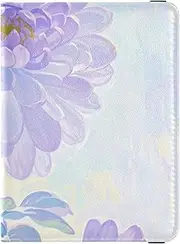 [Amooorous] Summer Purple Oil Painting Daisies Leather decorative Passport Holder Covers Case Wallet Combo Passport Case Travel Documents Wallet Lightweight, Summer purple oil painting daisies, 1 size