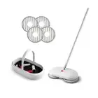 Cordless Electric Spin Mop Power Mop with 4 Floor Scrubber Pads/Automatic Cle...