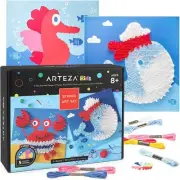 String Art Kit, Set of 5 Sea Animal Designs, Plastic Pushpins, Art Supplies