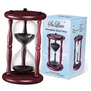 Hourglass Sand Timer 60 Minute: 60 minute Black Sand, 11 Inch Vintage Frame
