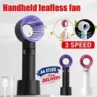 Portable Bladeless Hand Held Cooler Fan USB No Leaf Handy Summer Mini Desk Fan