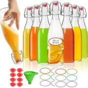 Swing Top Glass Bottles-Flip Top Glass with Lids, Vanilla Extract 16 Oz/8Pack