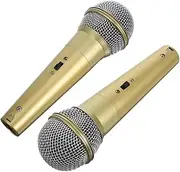 Yardwe 2pcs Simulation Microphone Model Plastic Fake Microphone Costume Costume Props Fake Mic Party Props Music Studio Decor Plastic Golden