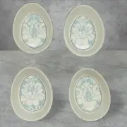 William Sonoma Damask Easter Ramekins Baking Oven Safe Set of 4 Blue White NEW
