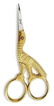 Graf 3.5" Dressmaker's Tailor's Stainless Steel Gold Stork Embroidery Scissors