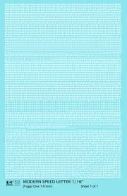 K4 HO Scale Water Slide Decals White 1/16 Inch Modern Speed Letter Alphabet