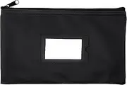 Money Bank Deposit Bag with Zipper | 11x6 inch | Durable Leatherette Money Cash Coin Check Wallet Pouch for Men & Women with Framed ID Window and Blank Card | by GIDABRAND (1)