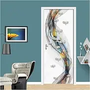 Door Stickers PVC Waterproof Self-Adhesive 3D for Door Sticker Wallpaper Art Wall Decals Mural Wall Sticker(95x215cm)