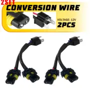 2Set Conversion Wire H6054 to 9005 9006 Two Harness Head Light Bulb Adapter Conn (for: Honda Civic)