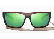 Bajio Sunglasses PAL121112 Palometa Green Mirror Glass Brown Tortoise Matte
