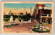 1940s Columbus Circle New York Vintage Postcard Manhattan NYC Postcard