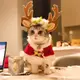 貓咪圣誕披風斗篷新年保暖睡袍小型犬狗狗秋冬衣服圣誕節帽子圍巾