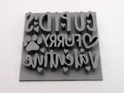 Cupid’s Furry Valentine Mug Clay Stamp for handbuild pottery