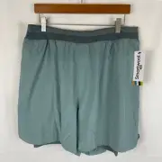 Smartwool Intraknit Lined Short Active 5" Inseam Lead Blue/Green Men's Size 2XL
