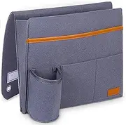 Sofa Armrest Organizer Pockets,Hanging Storage Bag, Hanging Sofa Caddy Storage Bag,Bedside Sofa Storage Pocket (Color : Smoke Gray, Size : 31 * 28 * 8.5cm)