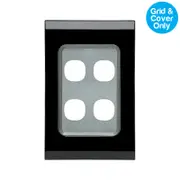 Clipsal Saturn 30 Series 4 Gang Grid & Plate Espresso Black