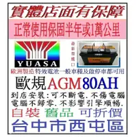 在飛比找蝦皮購物優惠-@特價@歐製 湯淺 YUASA AGM LN4 80AH安培