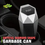 Mini Car Automobile Trash Can Portable Dustbin Garbage Bin Holder w/ Silver Lid