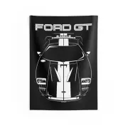 Ford GT - 2005-2006 - White Stripes - Wall Tapestry - Ford GT Garage Decor