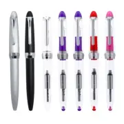 LORELEI 2016 Acrylic Fountain Pen EF/F 0.38/0.5mm Nib w/Converter Silver Clip
