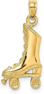 [JewelryWeb] 14ct Gold 3 d Roller Skate (high Anklet Le) High Polish Inch 18.3x11.3mm Wide 4.5mm Thick