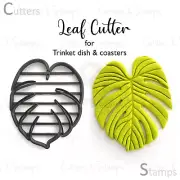 Large LEAF Cutter and Stamp for clay | Trinket dish & Coaster clay cutter |
