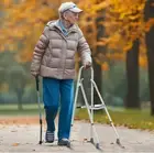 Guardian Folding Hemi Walker One Arm Mobility Walker 4 Senior &Adjustable Height