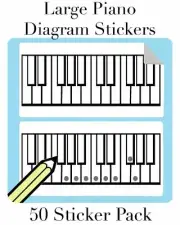 Large Piano / Keyboard Diagram Stickers (50 Pack) Super handy for students!