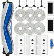 Accessory Set for Ecovacs Deebot T30 Omni / T30 Pro Omni, Saprdii 6 Antibacterial Dust Bags, 6 Mop Wipes, 1 Main Brush, 2 Filters, 4 Side Brushes, Spare Parts Robot Vacuum Cleaner Accessories